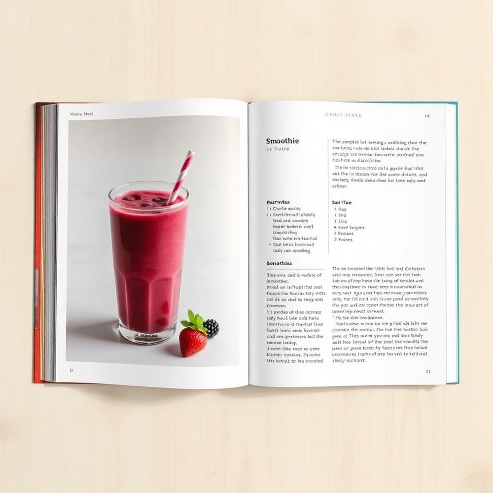 Página interior con una receta de smoothie